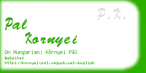 pal kornyei business card