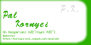 pal kornyei business card